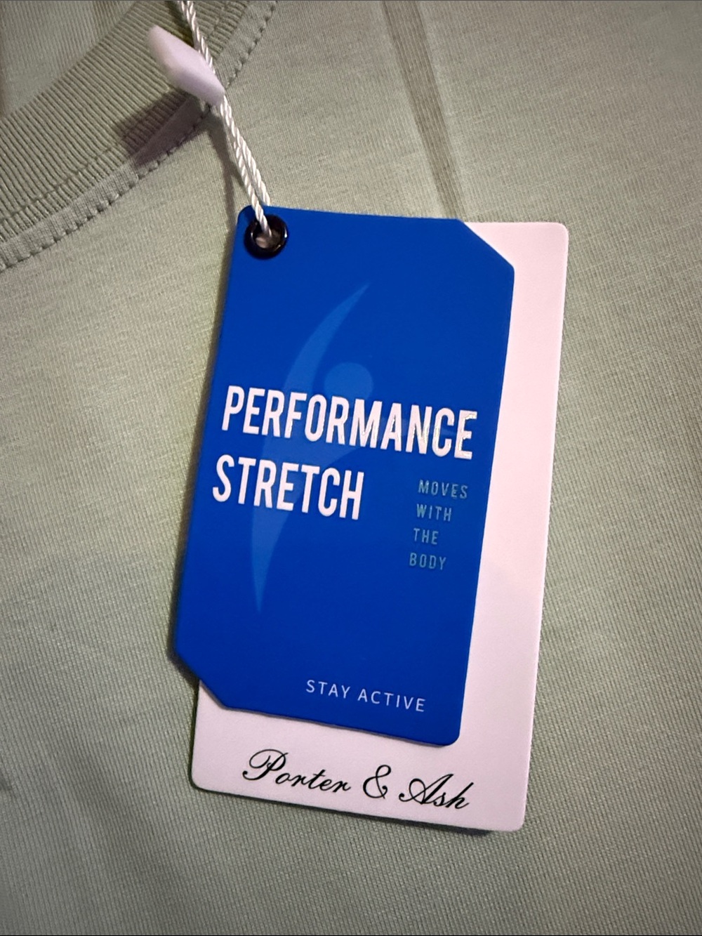 Men's Performance Stretch Crew Neck T-Shirt in Light Sage - Picture 2 of 3